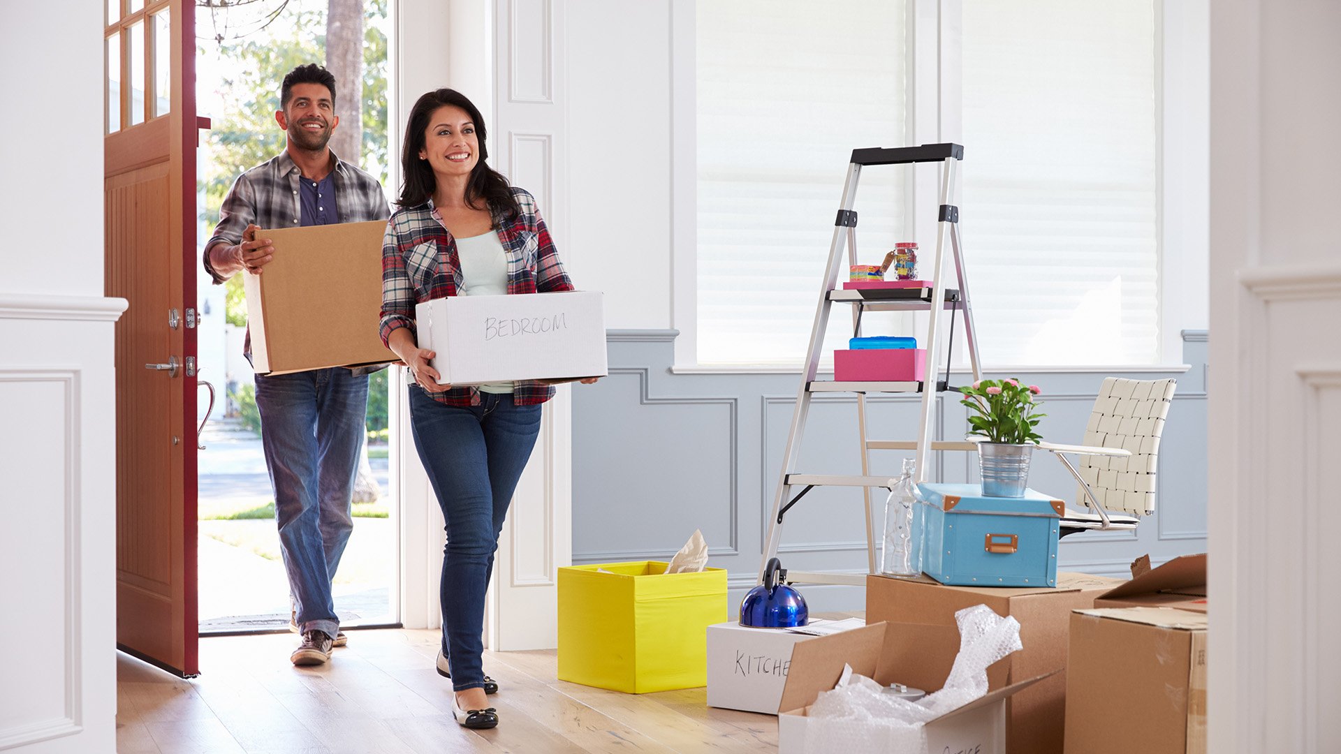 couple renovating a house