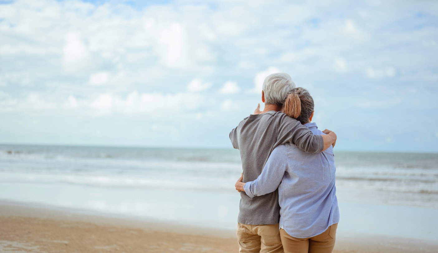 senior couple on a beach