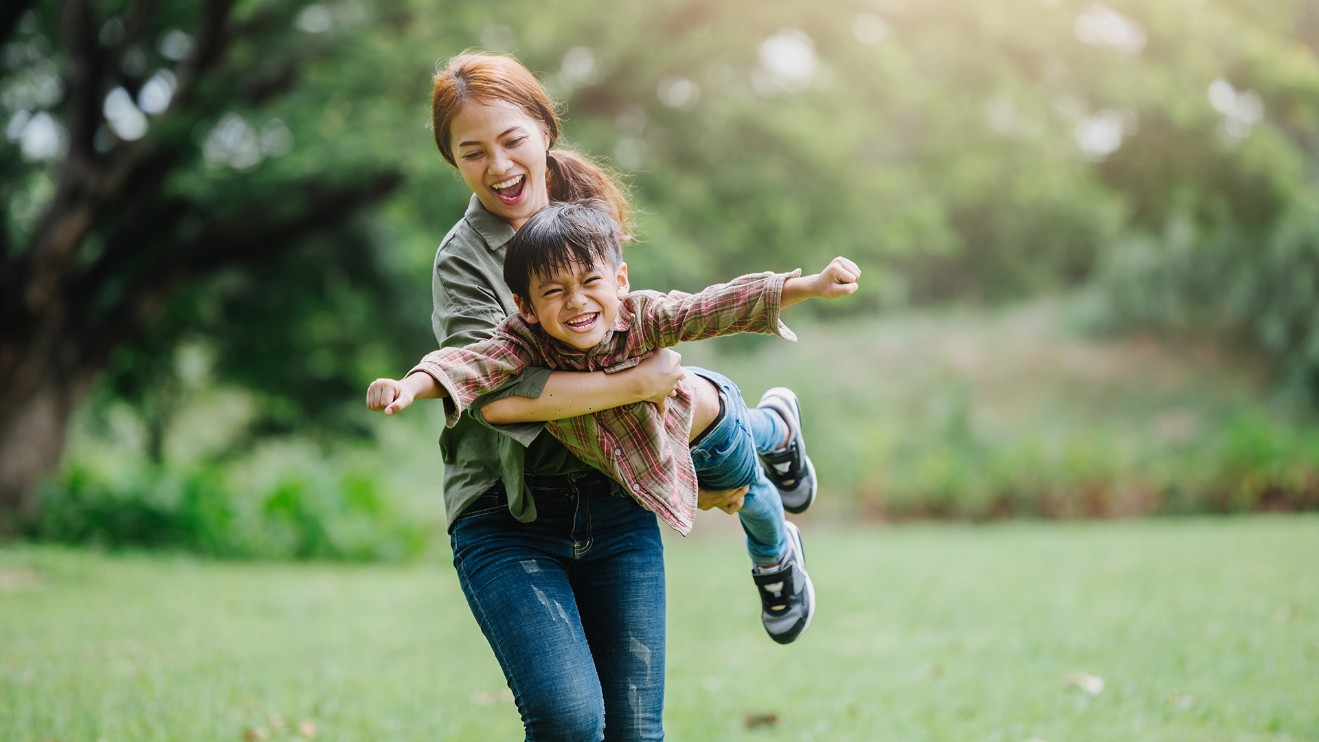 Mom and child playing