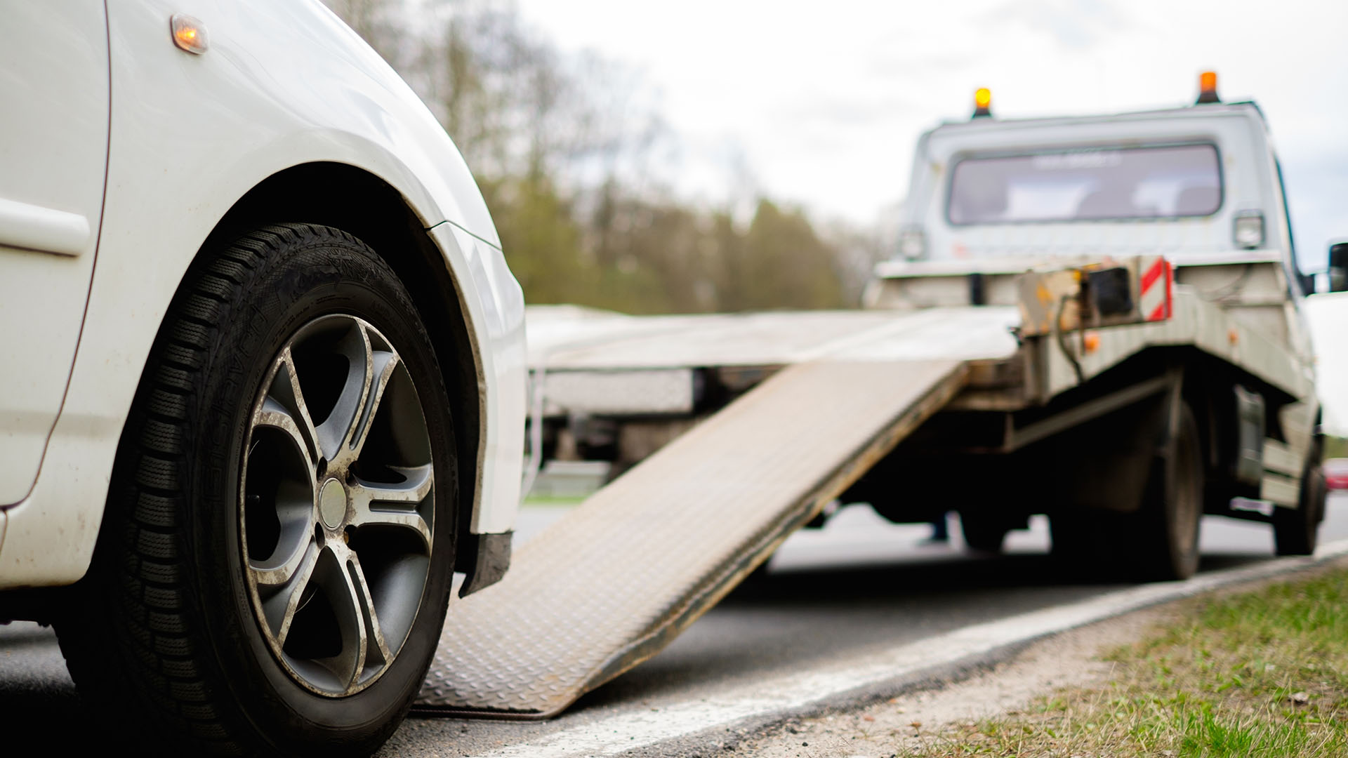 car being towed
