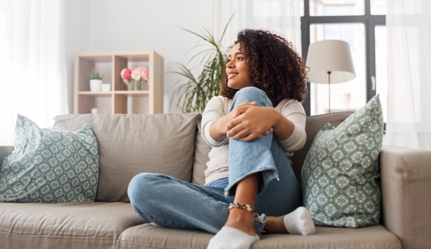 woman on couch